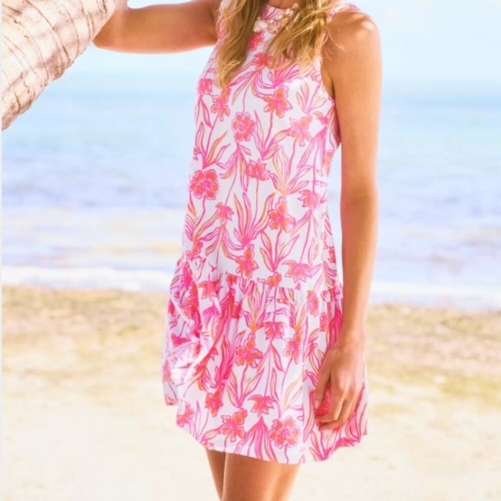 NWT! Lilly Pulitzer Dixi Dress size large lovely long stems